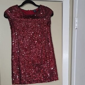 GAP Kids Girls Sparkling Red Sequin Dress Size Large/10